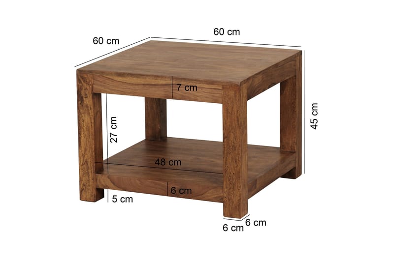 Sarahrose Soffbord 60 cm med Förvaring Hylla - Massivt Trä - Möbler - Bord & matgrupper - Soffbord