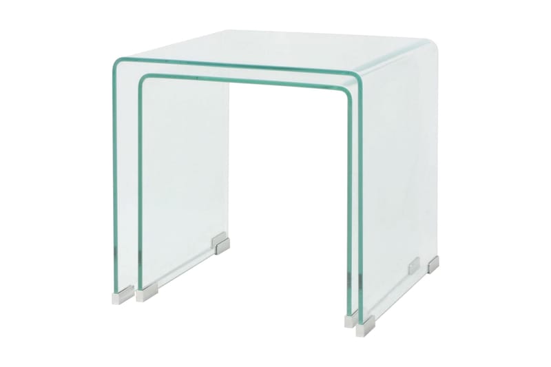 Satsbord 2 st bord härdat klarglas - Transparent - Möbler - Bord & matgrupper - Soffbord