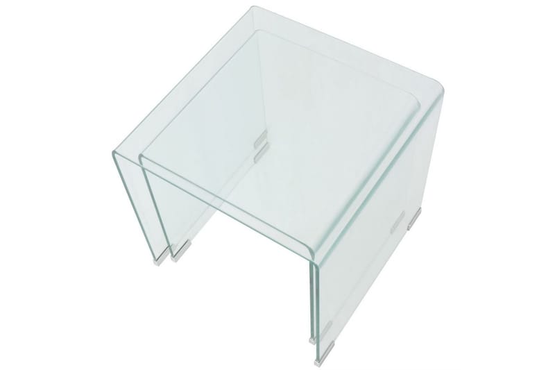 Satsbord 2 st bord härdat klarglas - Transparent - Möbler - Bord & matgrupper - Soffbord