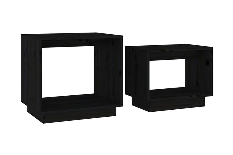 Satsbord 2 st svart massiv furu - Svart - Möbler - Bord & matgrupper - Soffbord