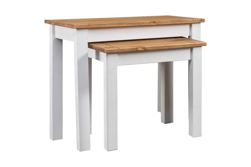Satsbord 2 st vit massiv furu panama - Vit - Möbler - Bord & matgrupper - Soffbord