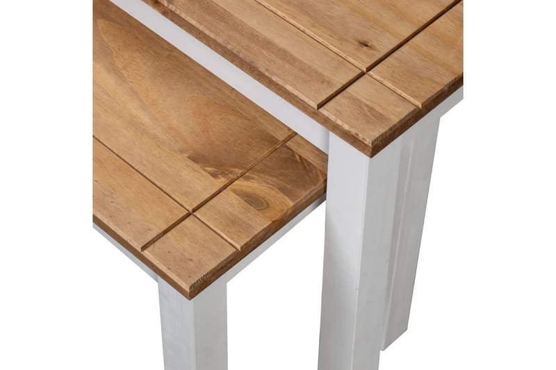 Satsbord 2 st vit massiv furu panama - Vit - Möbler - Bord & matgrupper - Soffbord