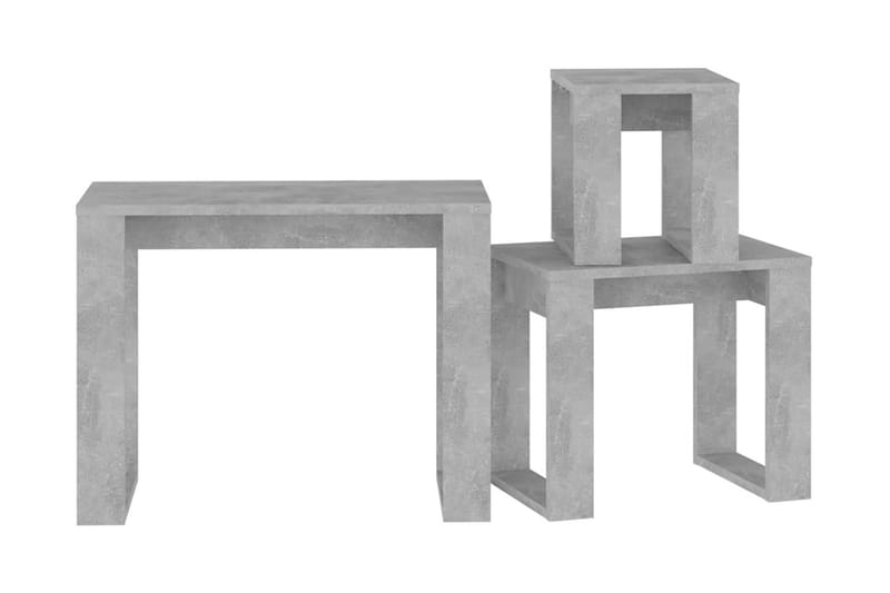 Satsbord 3 st betonggrå spånskiva - Grå - Soffbord - Satsbord