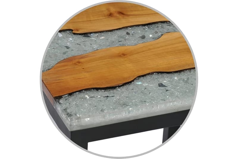 Satsbord 3 st massiv teak och polyresin - Brun - Möbler - Bord & matgrupper - Soffbord