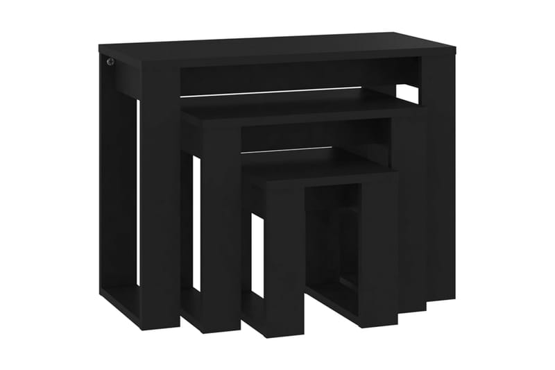 Satsbord 3 st svart spånskiva - Svart - Soffbord - Satsbord