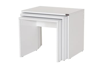 Satsbord 55 cm Stapelbart Rektangulärt Soffbord i Trä - Vit - Möbler - Bord & matgrupper - Soffbord
