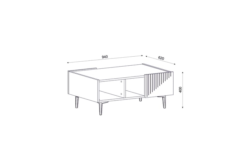 Satsbord 94 cm - Antracit/Valnöt - Möbler - Bord & matgrupper - Soffbord