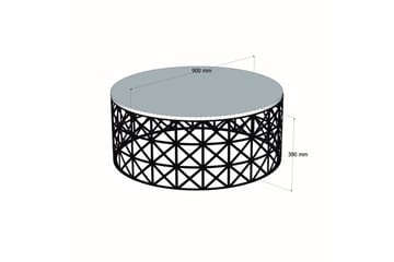 Schammel Soffbord 90 cm Runt Marmormönster - Vit/Svart - Möbler - Bord & matgrupper - Soffbord