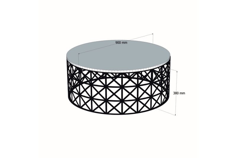 Schammel Soffbord 90 cm Runt Marmormönster - Vit/Svart - Möbler - Bord & matgrupper - Soffbord