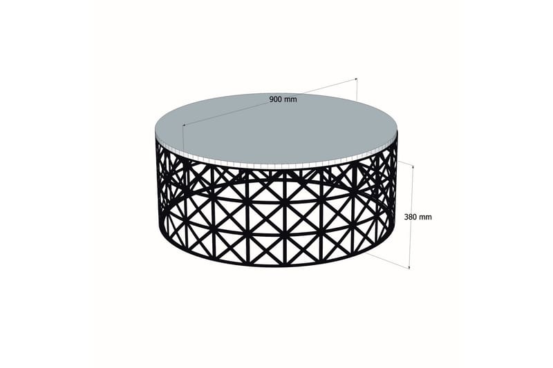 Schammel Soffbord 90 cm Runt Marmormönster - Vit/Svart - Möbler - Bord & matgrupper - Soffbord