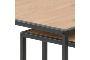 Seaford Kvadratiskt Satsbord 50 cm i Trä med Metallstativ - Träfärgad - Möbler - Bord & matgrupper - Soffbord