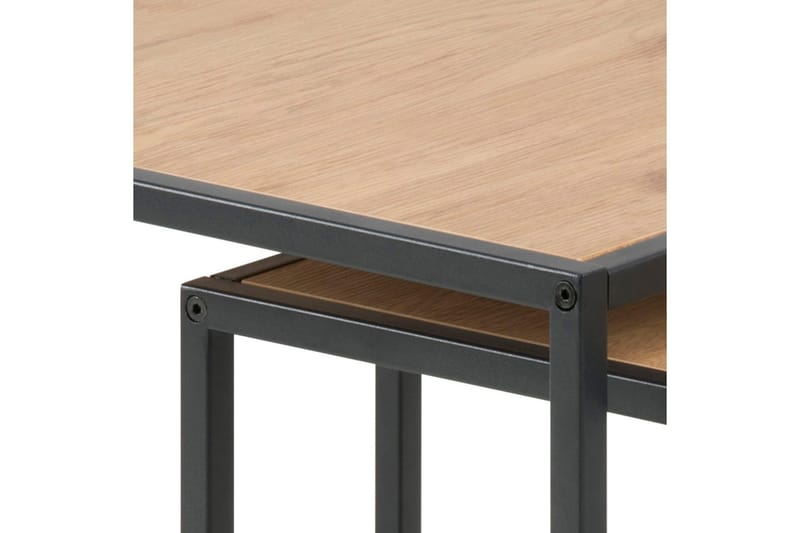 Seaford Kvadratiskt Satsbord 50 cm i Trä med Metallstativ - Träfärgad - Möbler - Bord & matgrupper - Soffbord