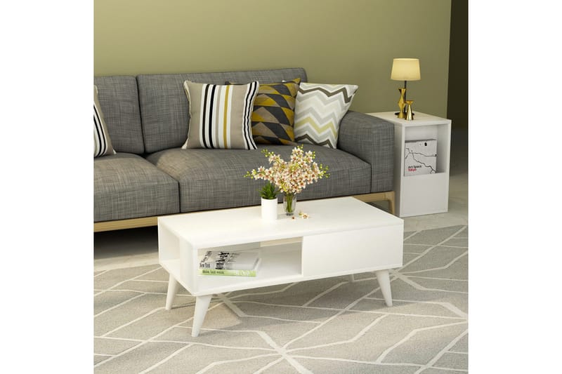 Sebseda Soffbord 90x40x90 cm - Vit - Möbler - Bord & matgrupper - Soffbord