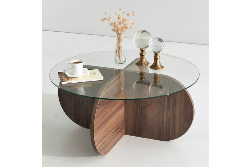 Selenel Soffbord 75x35x75 cm Runt - Brun - Möbler - Bord & matgrupper - Soffbord