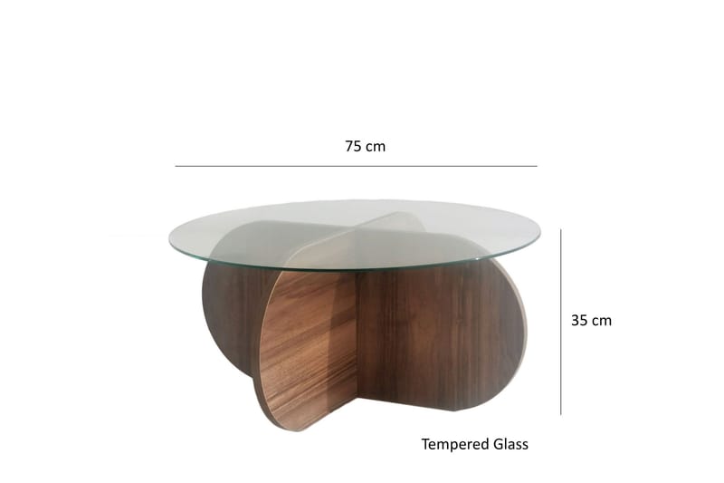 Selenel Soffbord 75x35x75 cm Runt - Brun - Möbler - Bord & matgrupper - Soffbord