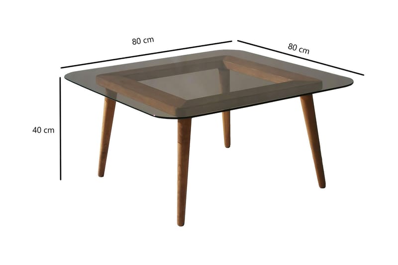 Selter Soffbord 80 cm - Brons/Glas - Möbler - Bord & matgrupper - Soffbord