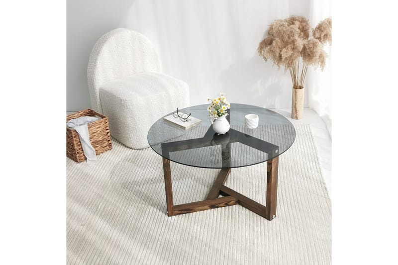 Sibas Soffbord 75 cm Runt - Rökfärgat/Teak - Möbler - Bord & matgrupper - Soffbord