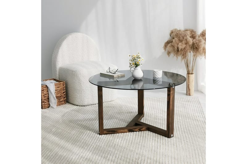 Sibas Soffbord 75 cm Runt - Rökfärgat/Teak - Möbler - Bord & matgrupper - Soffbord