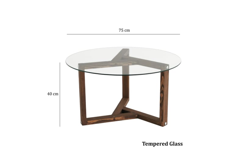 Sibas Soffbord 75 cm Runt - Valnöt/Glas - Möbler - Bord & matgrupper - Soffbord