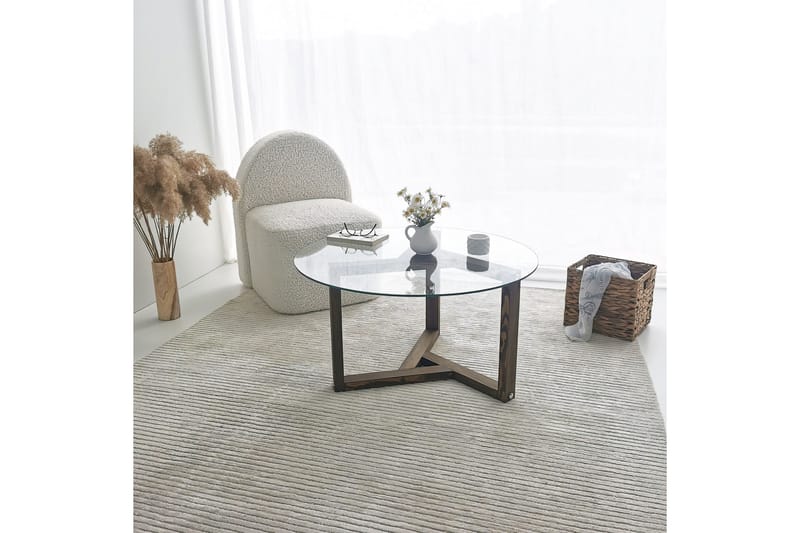 Sibas Soffbord 75 cm Runt - Valnöt/Glas - Möbler - Bord & matgrupper - Soffbord