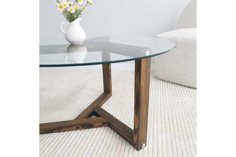 Sibas Soffbord 75 cm Runt - Valnöt/Glas - Möbler - Bord & matgrupper - Soffbord