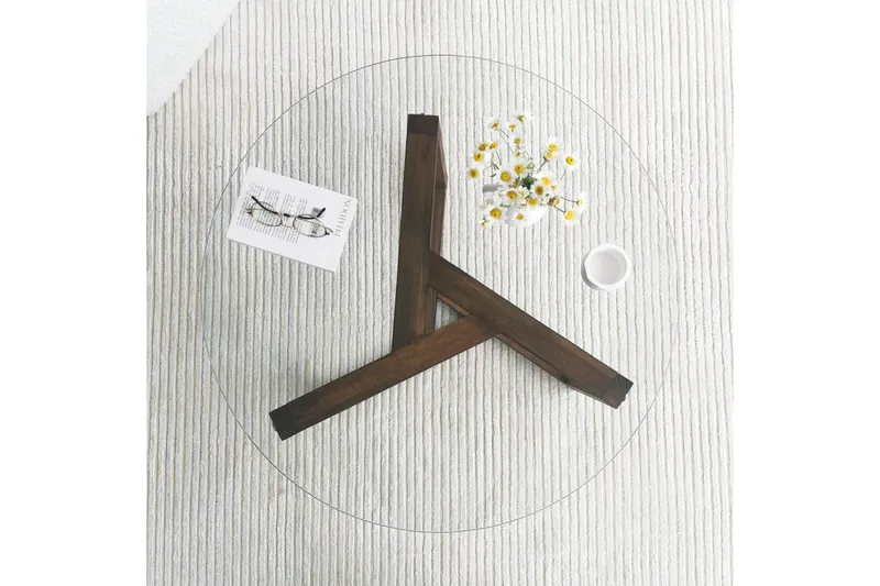 Sibas Soffbord 75 cm Runt - Valnöt/Glas - Möbler - Bord & matgrupper - Soffbord