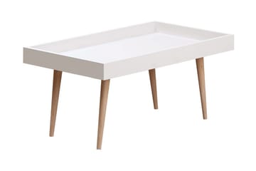 Skaberg 80 cm Rektangulärt Soffbord med Koniska Ben i Målat Trä - Vit - Möbler - Bord & matgrupper - Soffbord