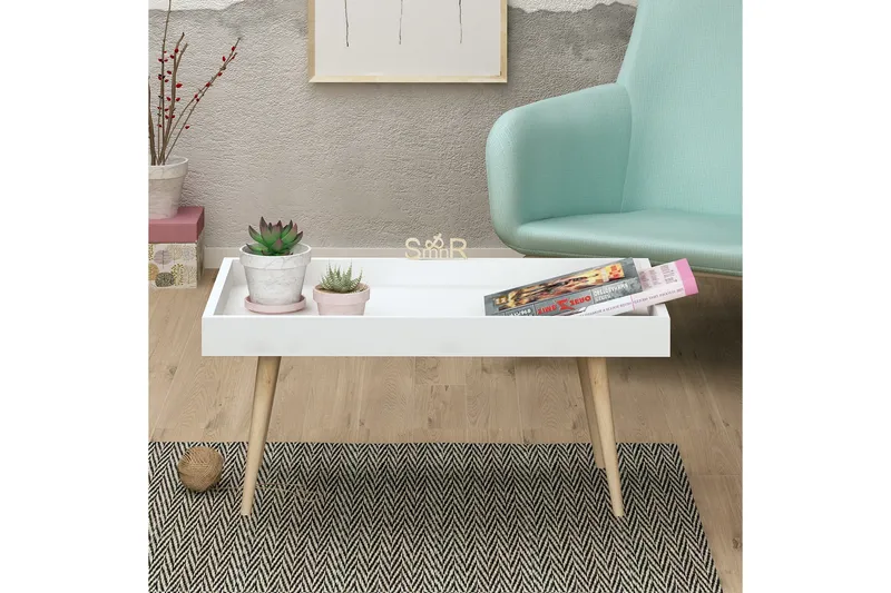 Skaberg Soffbord 80 cm - Vit/Natur - Möbler - Bord & matgrupper - Soffbord