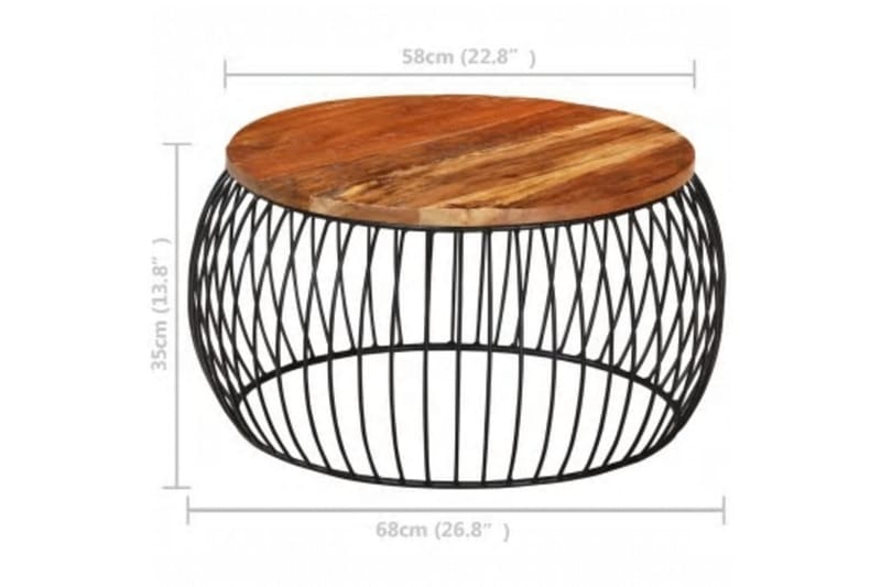 Soffbord Ã˜68 cm massivt återvunnet trä - Brun - Möbler - Bord & matgrupper - Soffbord
