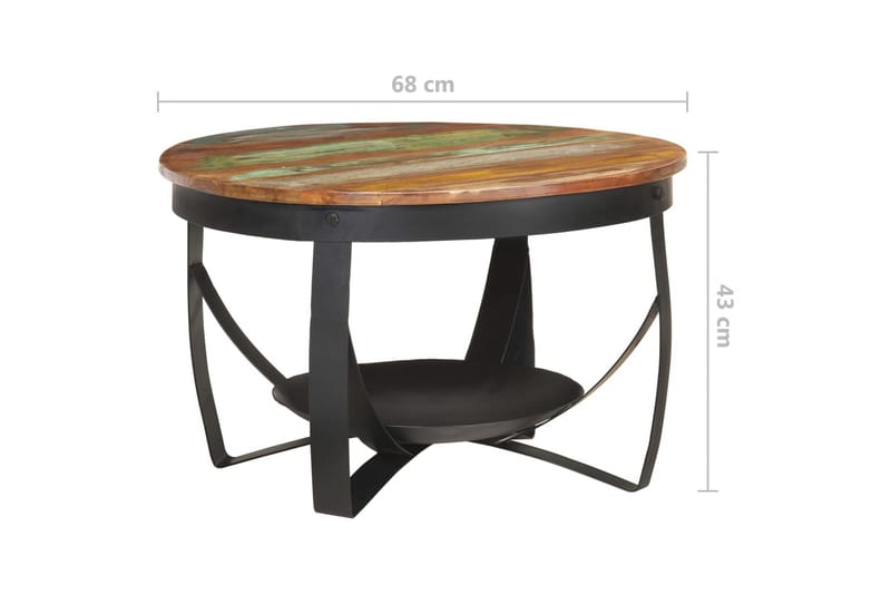 Soffbord Ã˜68x43 cm massivt återvunnet trä - Brun - Möbler - Bord & matgrupper - Soffbord