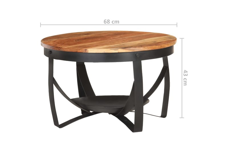 Soffbord Ã˜68x43 cm massivt akaciaträ - Brun - Möbler - Bord & matgrupper - Soffbord