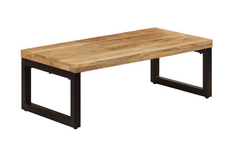 Soffbord 100x50x35 cm massivt mangoträ och stål - Brun - Soffbord
