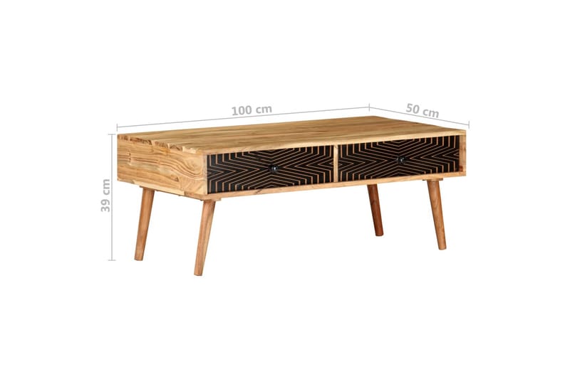 Soffbord 100x50x39 cm massivt akaciaträ - Brun - Möbler - Bord & matgrupper - Soffbord