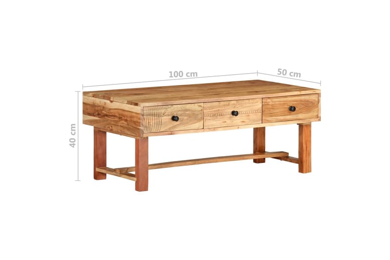 Soffbord 100x50x40 cm massivt akaciaträ - Brun - Möbler - Bord & matgrupper - Soffbord