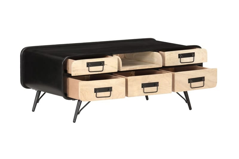Soffbord 100x50x40 cm massivt mangoträ - Svart - Möbler - Bord & matgrupper - Soffbord