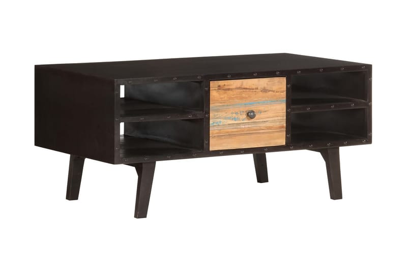 Soffbord 100x50x45 cm massivt återvunnet trä - Svart - Möbler - Bord & matgrupper - Soffbord