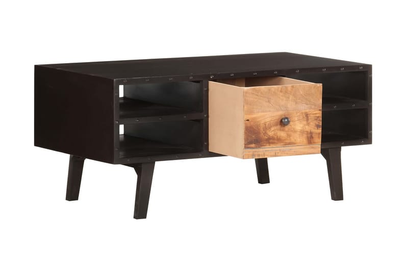Soffbord 100x50x45 cm massivt återvunnet trä - Svart - Möbler - Bord & matgrupper - Soffbord