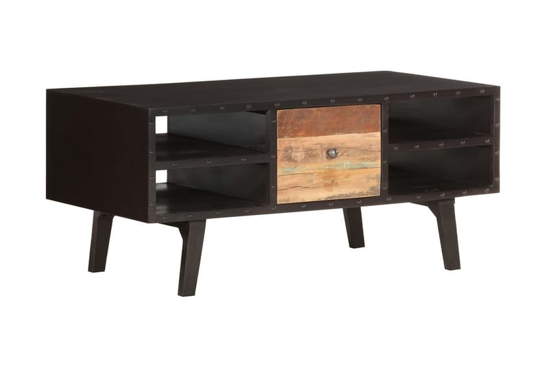 Soffbord 100x50x45 cm massivt återvunnet trä - Svart - Möbler - Bord & matgrupper - Soffbord