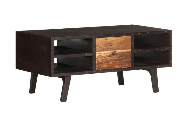 Soffbord 100x50x45 cm massivt återvunnet trä - Svart - Möbler - Bord & matgrupper - Soffbord