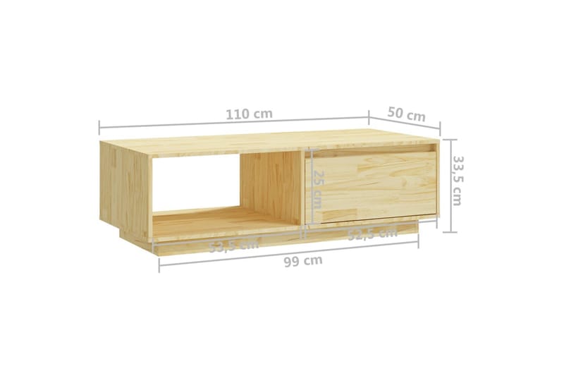 Soffbord 110x50x33,5 cm massiv furu - Brun - Möbler - Bord & matgrupper - Soffbord