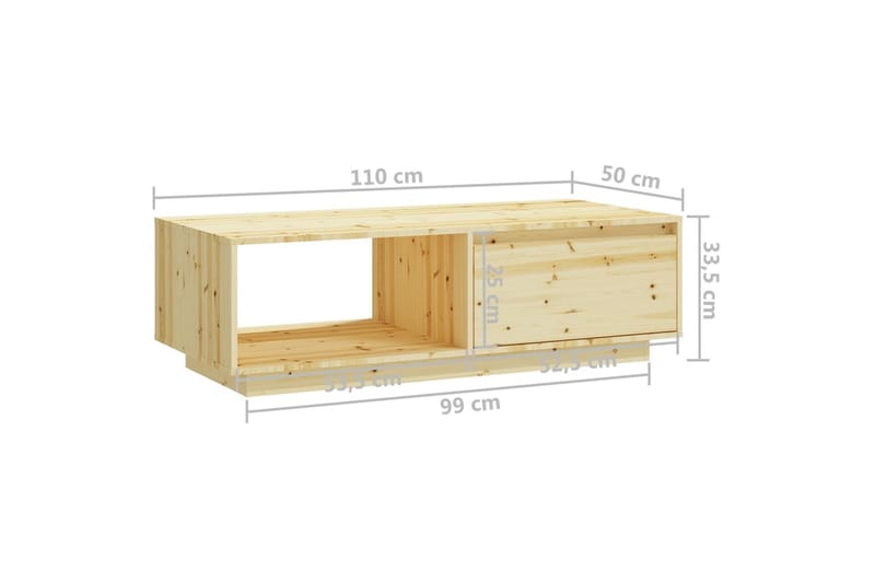Soffbord 110x50x33,5 cm massivt granträ - Brun - Möbler - Bord & matgrupper - Soffbord