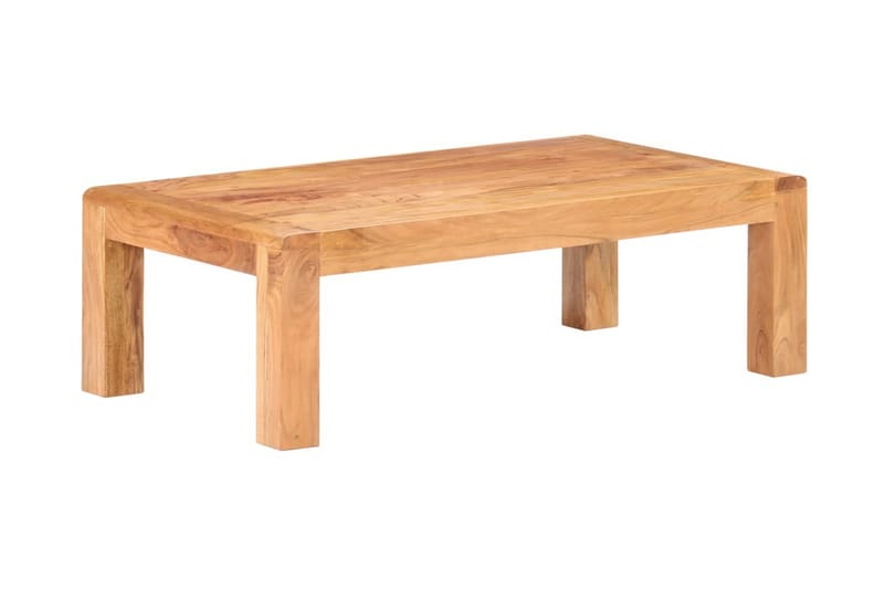 Soffbord 110x60x35 cm massivt akaciaträ med sheshamfinish - Vit - Möbler - Bord & matgrupper - Soffbord