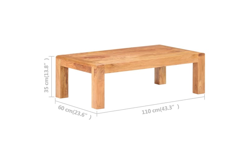 Soffbord 110x60x35 cm massivt akaciaträ med sheshamfinish - Vit - Möbler - Bord & matgrupper - Soffbord