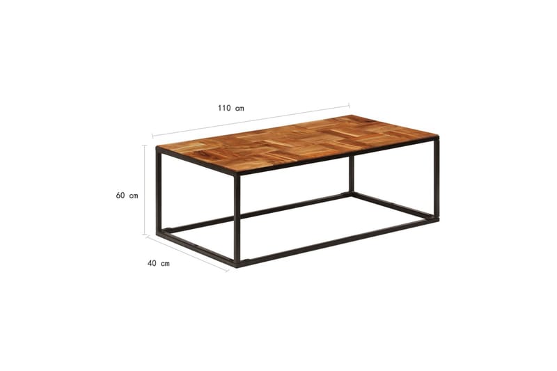 Soffbord 110x60x40 cm massivt akaciaträ och stål - Brun - Möbler - Bord & matgrupper - Soffbord