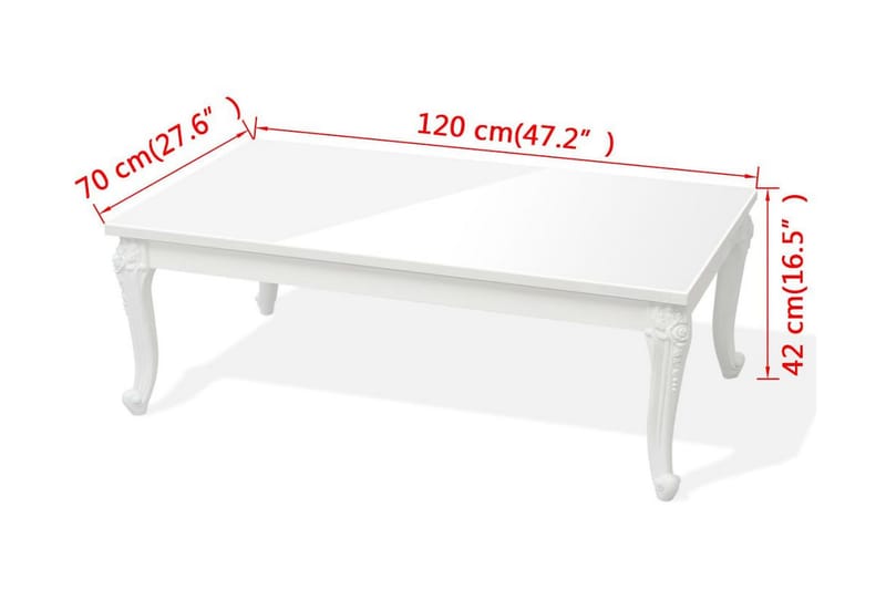 Soffbord 115x65x42 cm högglans vit - Vit - Möbler - Bord & matgrupper - Soffbord