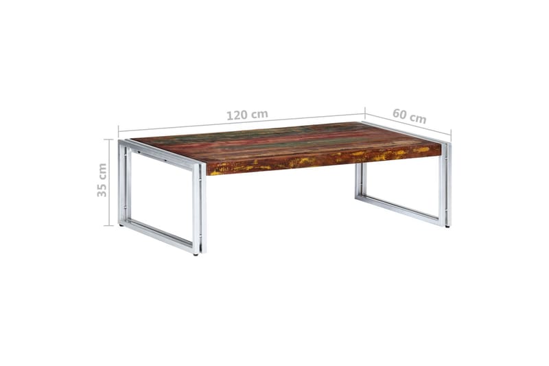 Soffbord 120x60x35 cm massivt återvunnet trä - Flerfärgad - Soffbord