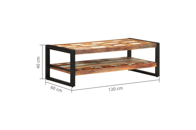 Soffbord 120x60x40 cm massivt återvunnet trä - Brun - Möbler - Bord & matgrupper - Soffbord