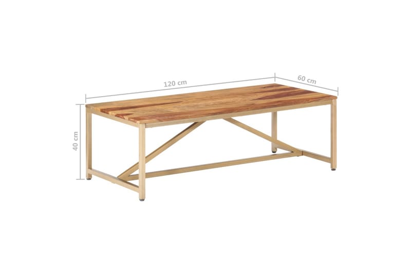 Soffbord 120x60x40 cm massivt sheshamträ - Brun - Möbler - Bord & matgrupper - Soffbord