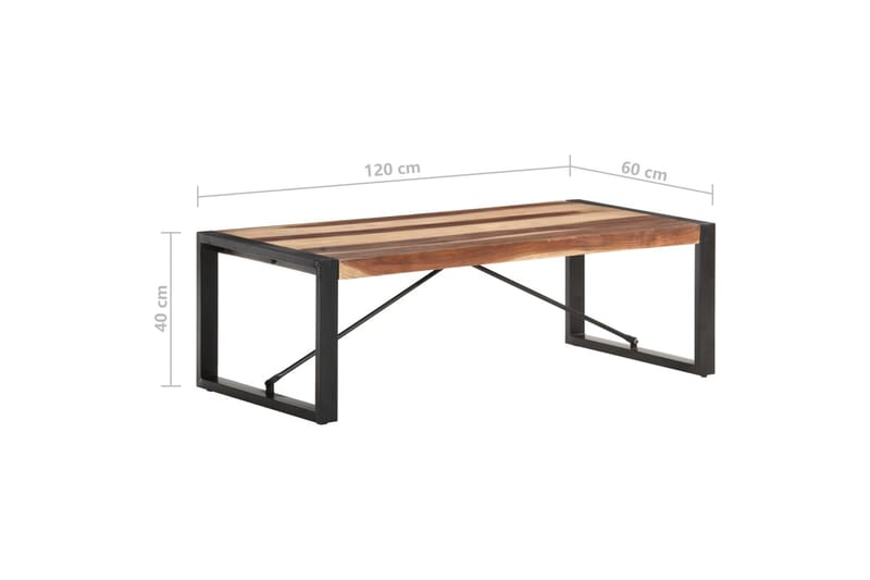 Soffbord 120x60x40 cm massivt trä med sheshamfinish - Brun - Möbler - Bord & matgrupper - Soffbord