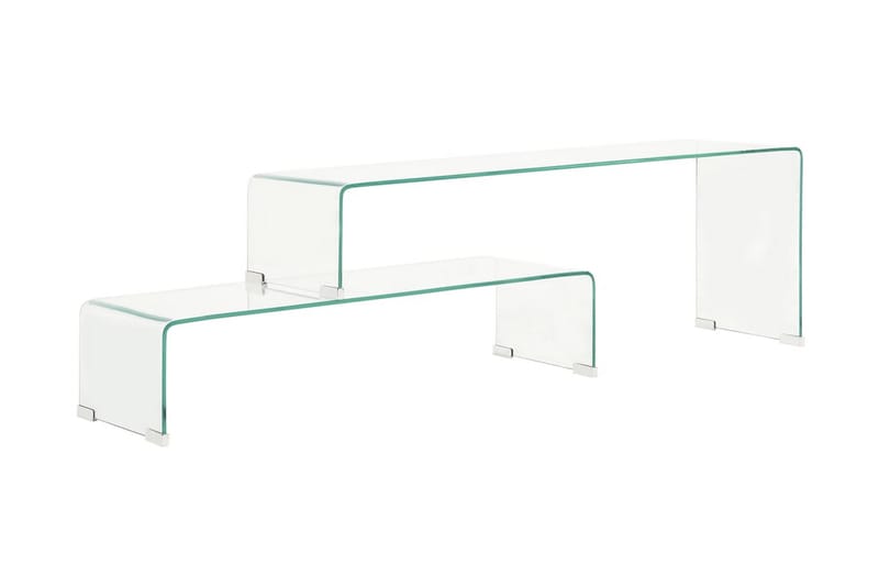 Soffbord 2 delar 90x30x20/110x30x40 cm härdat glas - Transparent - Möbler - Bord & matgrupper - Soffbord